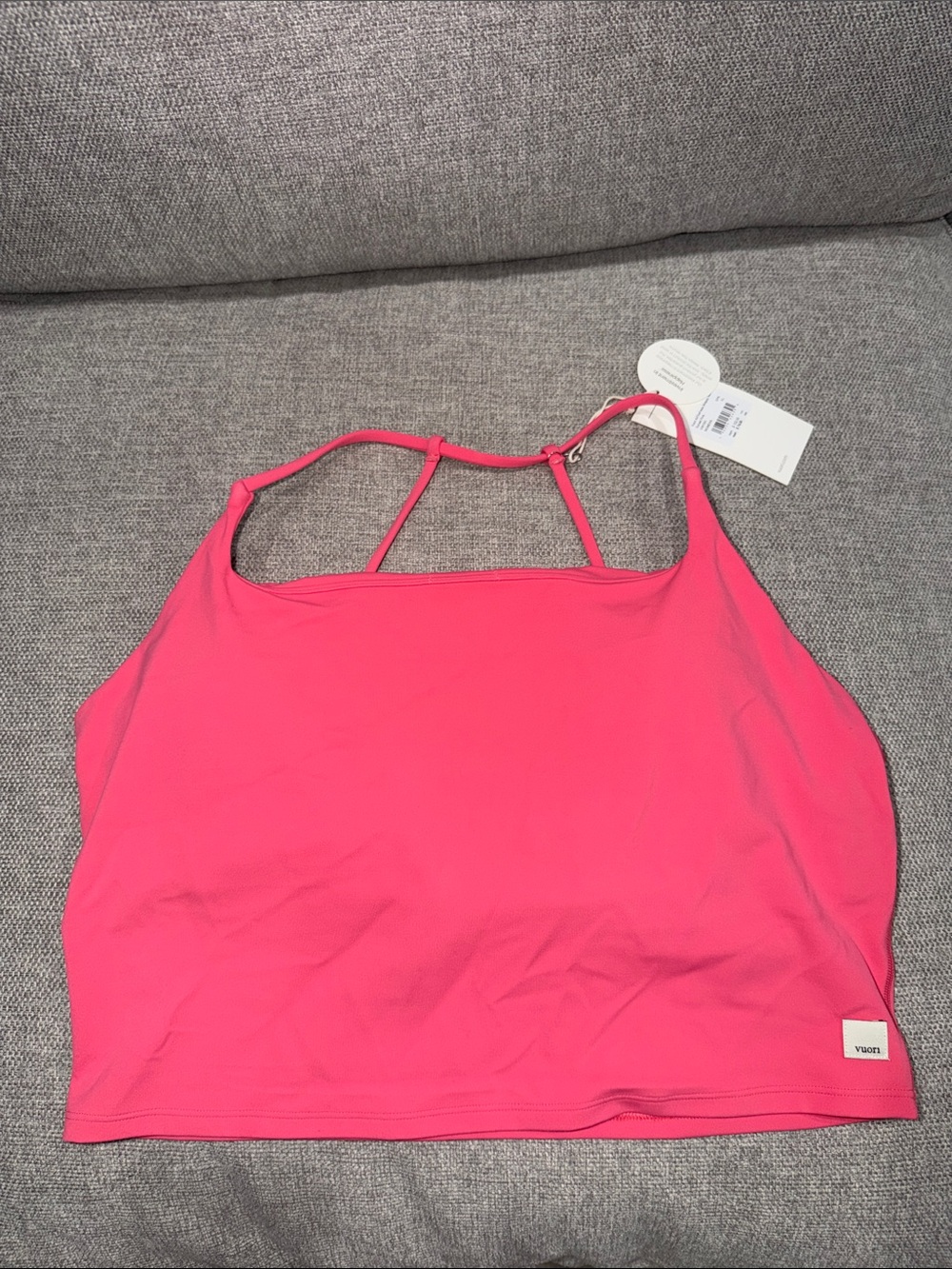 Vuori Sunset Pink Strappy all the feels Crop Top